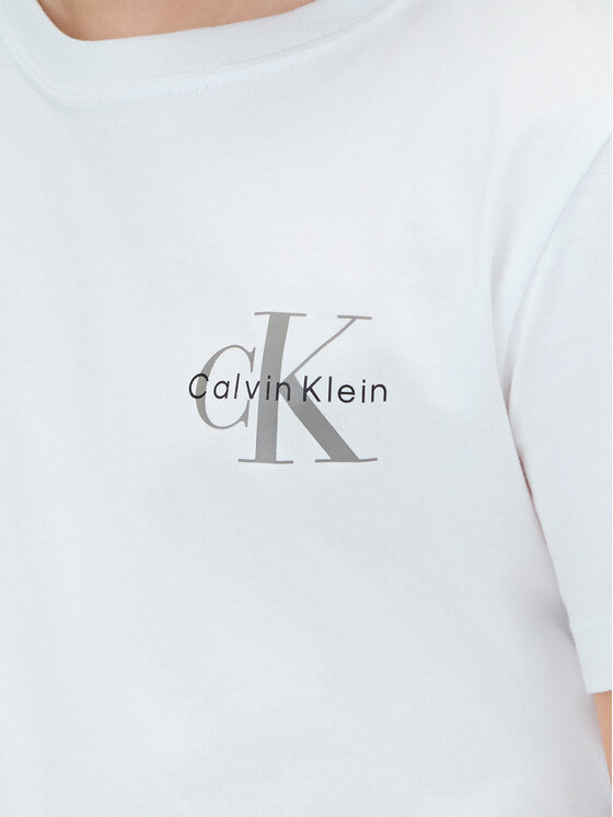 Calvin Klein Jeans Calvin Klein Jeans Marškinėliai Chest Monologo IU0IU00719 Balta Regular Fit