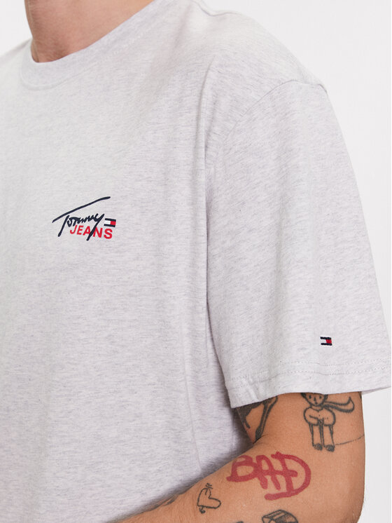 Tommy Jeans Tommy Jeans T-shirt Small Flag DM0DM17714 Grigio Classic Fit