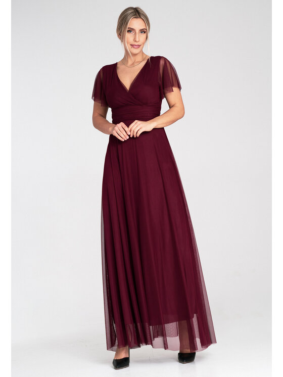 FIGL FIGL Večerné šaty M1103 Bordová Straight Fit