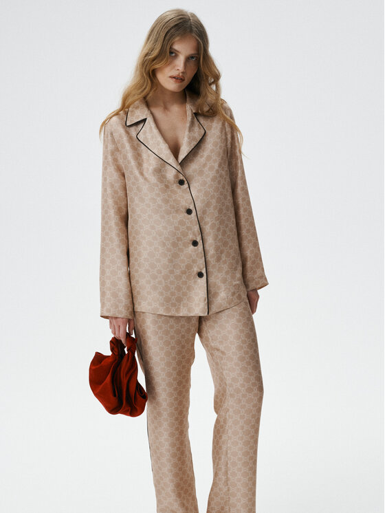 MARI PRETI MARI PRETI Blusa MONOGRAM M Beige Regular Fit