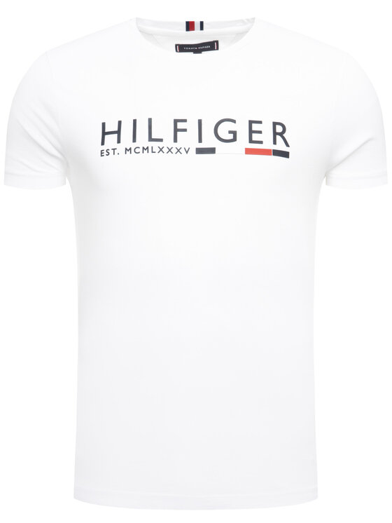 Tommy Hilfiger Tommy Hilfiger T-shirt Corp Stripe MW0MW12531 Blanc Regular Fit
