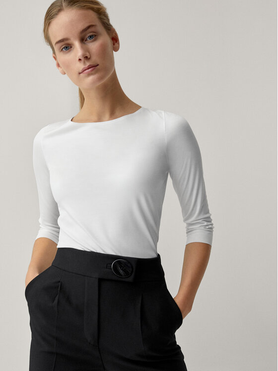 Calida Calida Longsleeve 15391 Biały Slim Fit