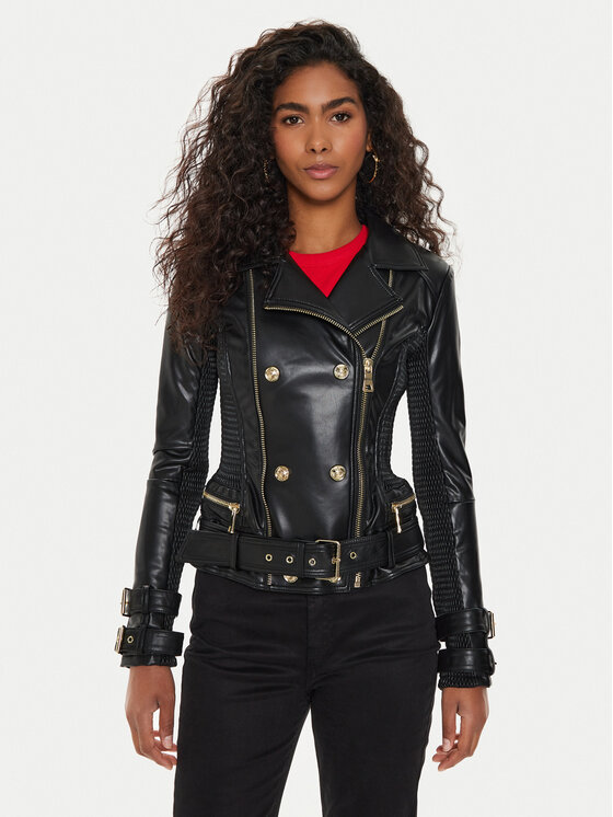 Guess Giacca di pelle W4YL33 K8S30 Nero Regular Fit Modivo