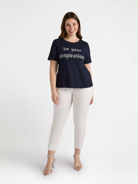 Fiorella Rubino Fiorella Rubino T-Shirt G022L008629N034 Niebieski Regular Fit