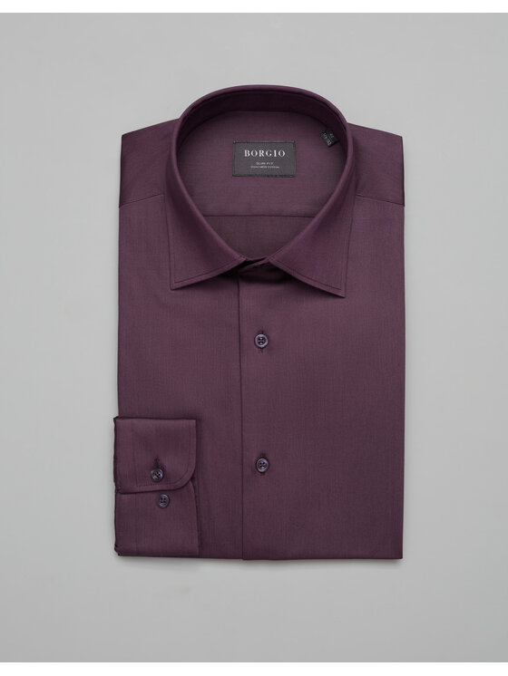 Borgio Borgio Koszula simeria Fioletowy Slim Fit