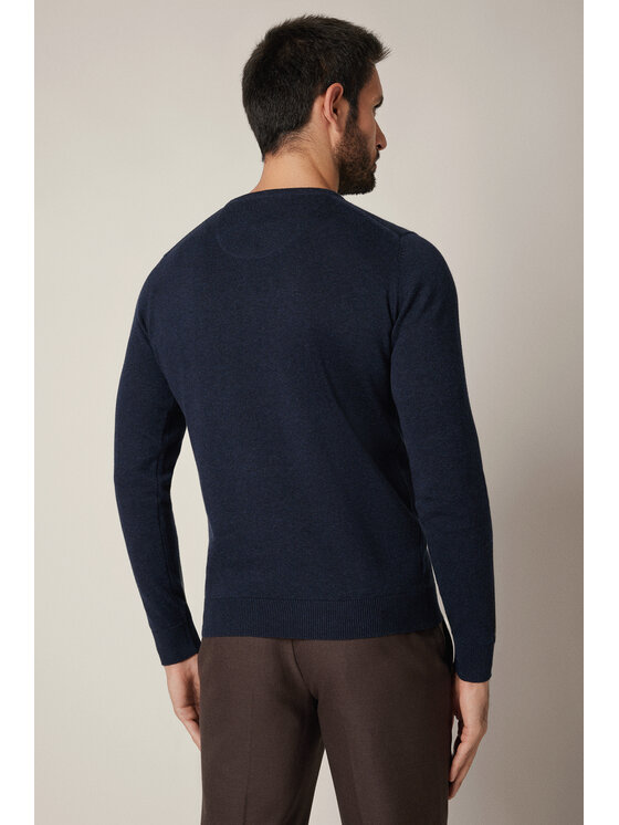 Lancerto Lancerto Sweter Joakim SW073225000044 Granatowy Regular Fit