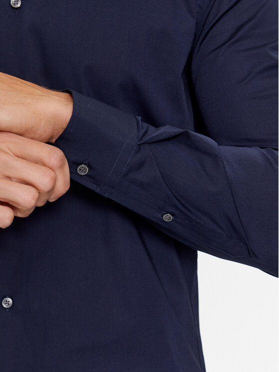 Sisley Sisley Cămașă 5CNX5QL19 Bleumarin Slim Fit