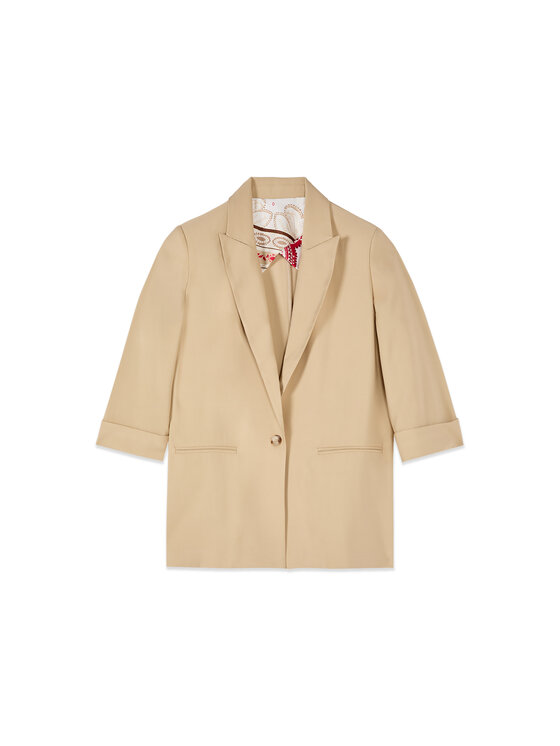 Oltre Oltre Giacca da abito R092R002472N002 Crema Baggy Fit