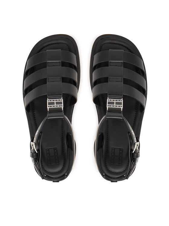 Tommy Jeans Tommy Jeans Szandál Tjw Fisherman Leather Max Sandal EN0EN02943 Fekete
