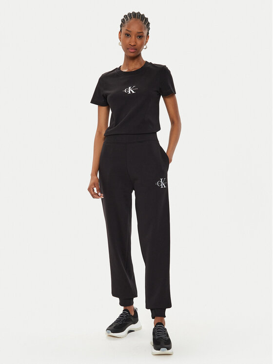 Calvin Klein Jeans Calvin Klein Jeans T-krekls Monologo J20J223563 Melns Slim Fit