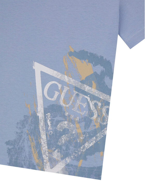 Guess Guess Tricou L6RI14 K8HM4 Albastru celest Regular Fit