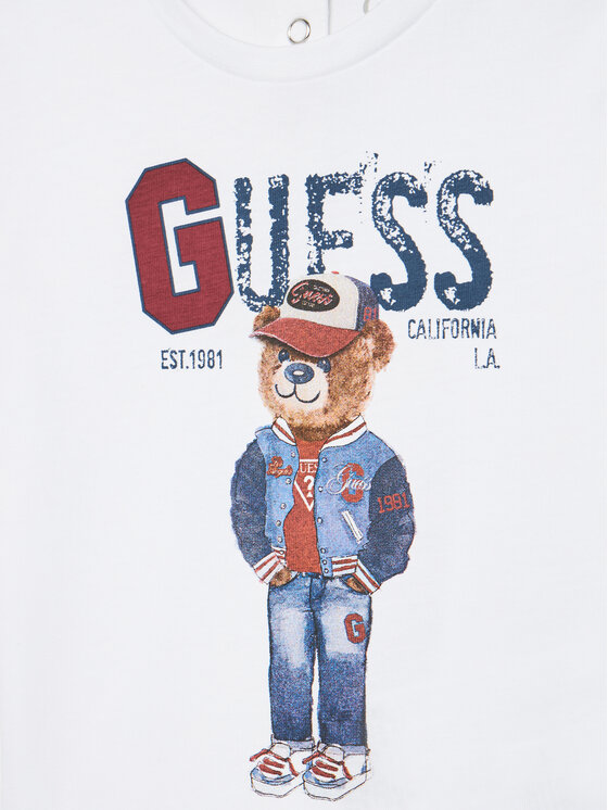 Guess Guess T-Shirt N5YI22 K8HM4 Biały Regular Fit