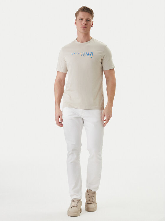 Calvin Klein Jeans Calvin Klein Jeans T-Shirt LV04RF800G Μπεζ Classic Fit