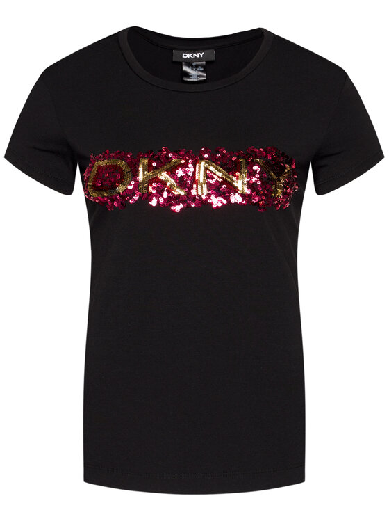 DKNY DKNY Marškinėliai P0MG0DNA Juoda Regular Fit