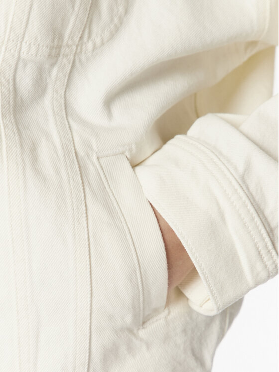 Lee Lee Kurtka jeansowa L56PGVA60 Biały Relaxed Fit