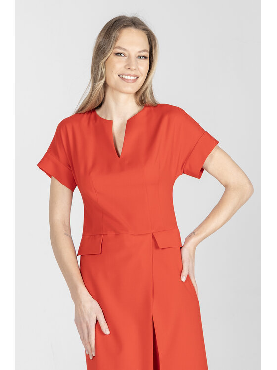 Deni Cler Milano Deni Cler Milano Sukienka koktajlowa W-DC-3001-F2-A7-30-1 Czerwony Regular Fit