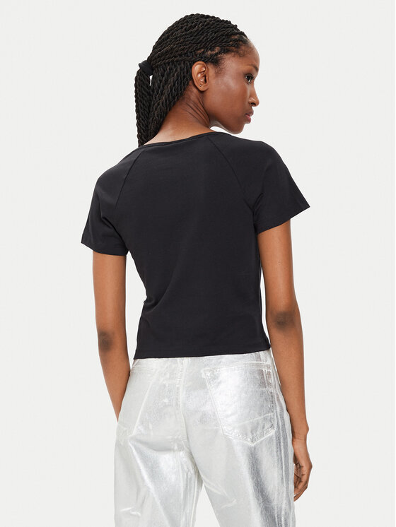 Juicy Couture Juicy Couture T-krekls Ride A Cowgirl JCWCT23333 Melns Slim Fit
