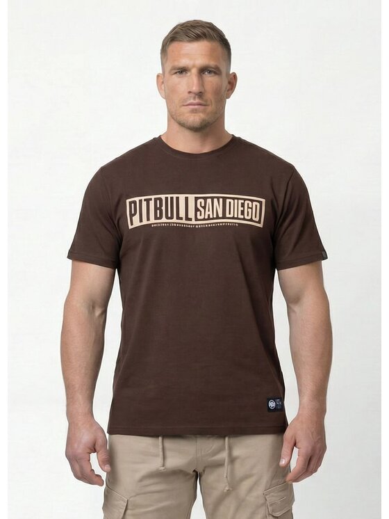 PITBULL PITBULL T-Shirt EIGHTY NINE DOG Brązowy ciemny Regular Fit