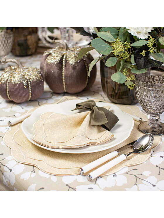 Roseberry Home Roseberry Home Serwetki haftowane Beige Petali Beżowy
