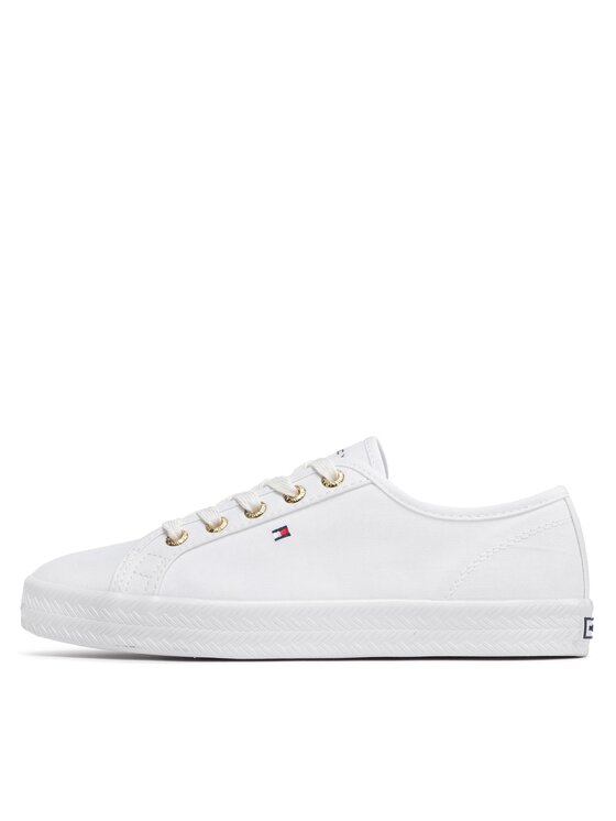 Tommy Hilfiger Tommy Hilfiger Sneakers aus Stoff Essential Nautical Sneaker FW0FW06512 Weiß