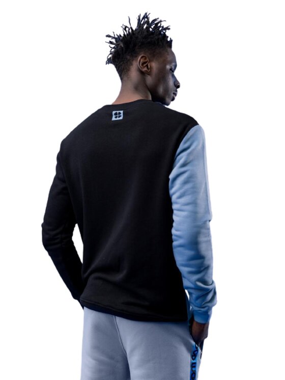 Good Luck Good Luck Bluza Bluza Bez Kaptura GOOD LUCK Vertical Wave Czarna / Niebieska L Niebieski Reglan Fit