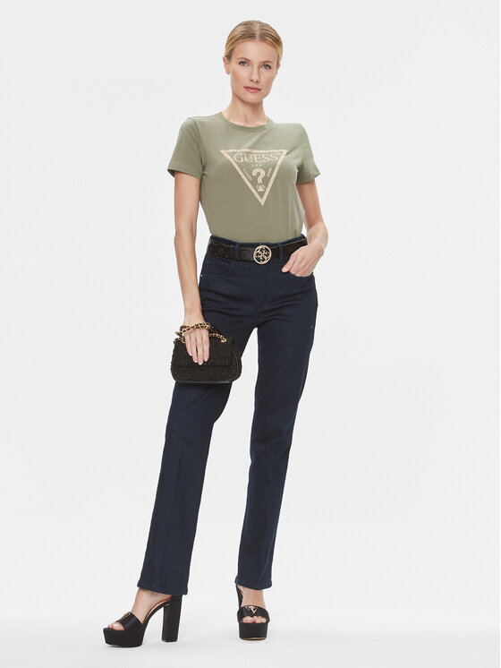 Guess Guess T-shirt W4RI69 J1314 Zelena Regular Fit