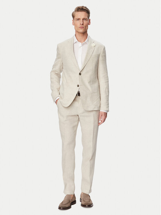 JOOP! JOOP! Öltöny nadrág Hank 30102982 Világos bézs Slim Fit
