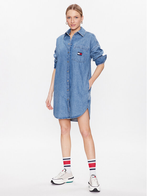 Tommy Jeans Tommy Jeans Farmer ruha Tjm Badge Denim DW0DW15180 Kék Oversize