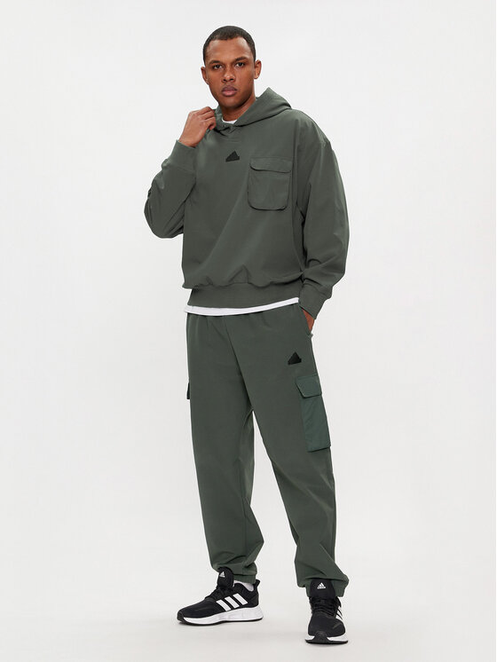 adidas adidas Donji dio trenerke City Escape Premium IN3699 Zelena Regular Fit
