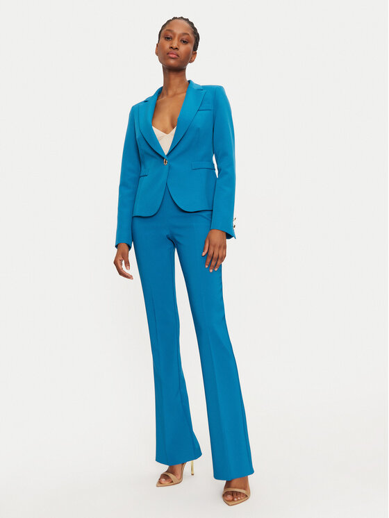 Rinascimento Rinascimento Kalhoty z materiálu 1000769232086 Modrá Regular Fit