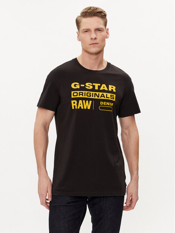 G-Star Raw T-shirt Graphic 8 R T Ss D14143-336-6484 Crna Regular Fit