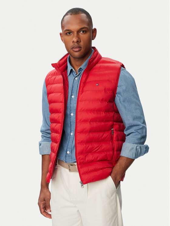 Tommy Hilfiger Vestă elegantă MW0MW37677 Roșu Regular Fit