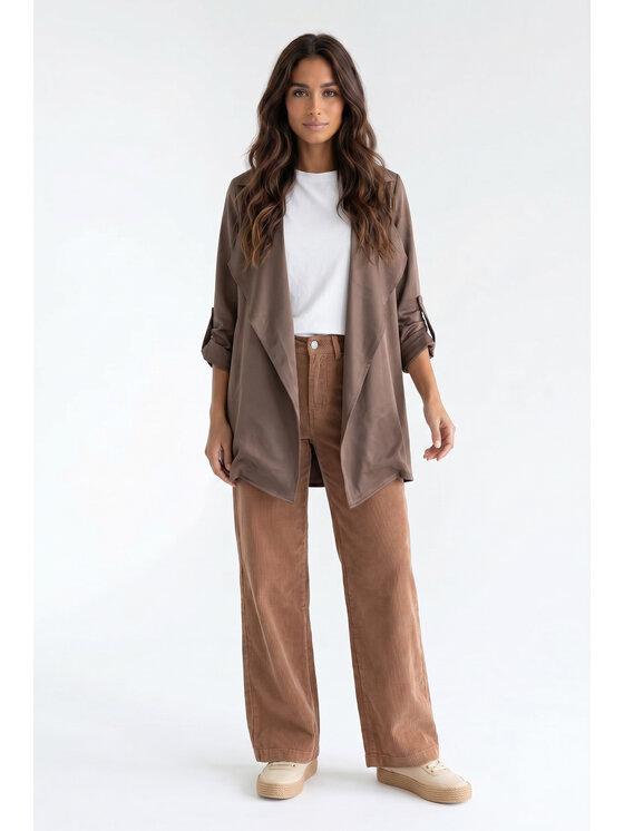 FIGL FIGL Płaszcz przejściowy M1353 Brązowy Oversize