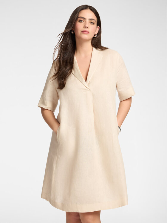 Elena Mirò Elena Mirò Sukienka codzienna 7007P000315N002 Kremowy A-Line Fit
