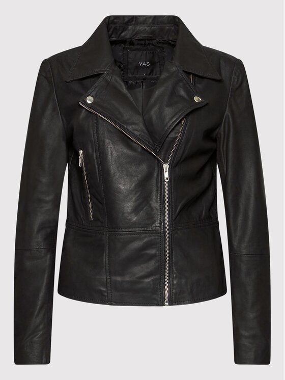 YAS YAS Giacca di pelle Sophie 26018510 Nero Regular Fit