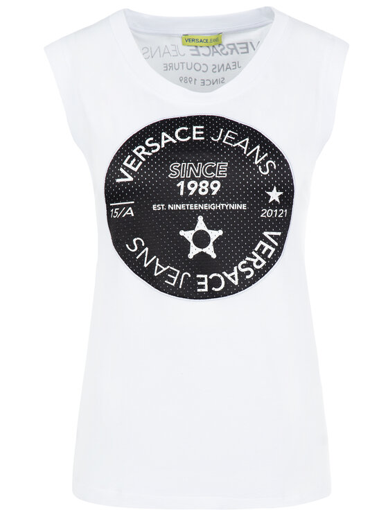 Versace Jeans Versace Jeans Marškinėliai D3HTB6T8 Balta Regular Fit