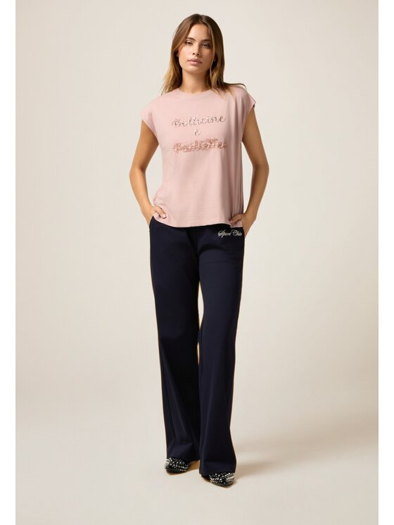 Oltre Oltre T-Shirt G032J004392N006 Różowy Regular Fit