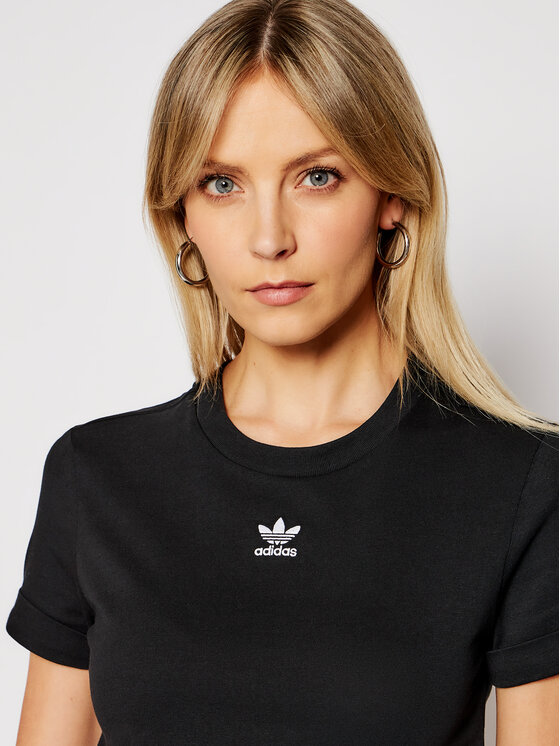adidas adidas T-krekls Crop Top GN2802 Melns Regular Fit