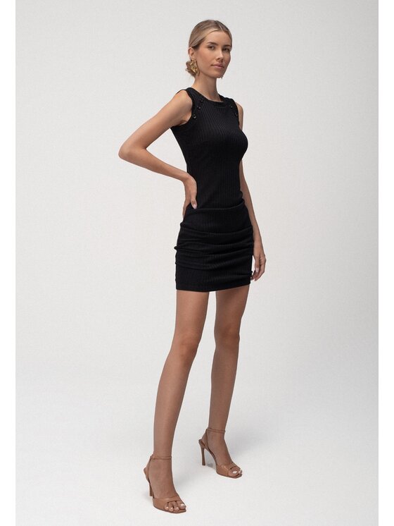 sax35th sax35th Sukienka dzianinowa TANIA Czarny Slim Fit