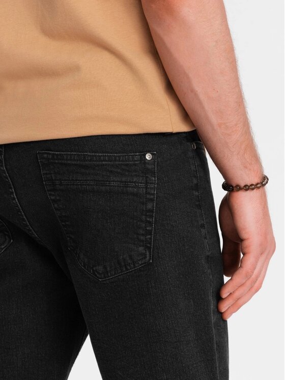 Ombre Ombre Szorty jeansowe OM-SRDS-0134 Czarny Regular Fit