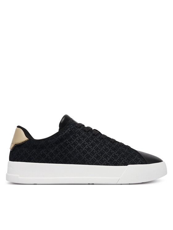 Tommy Hilfiger Tommy Hilfiger Sneakersy Th Court Lth Mix Monogram FM0FM06082 Czarny