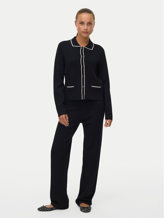 Vero Moda Vero Moda Pletene hlače Gold 10337637 Crna Loose Fit