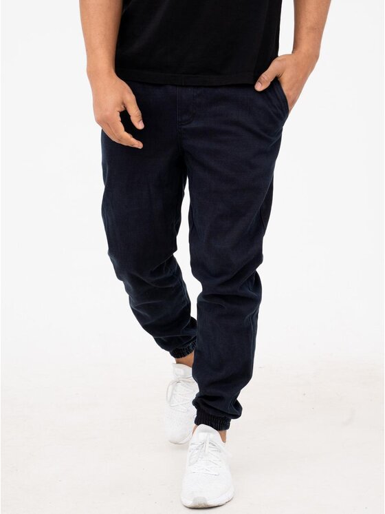 Urban City Urban City Jeansy Spodnie Jeansowe Jogger Męskie Granatowe UrbanCity Promo Classic L Granatowy Regular Fit