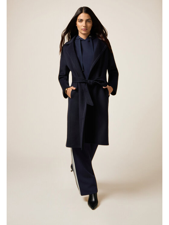 Oltre Oltre Cappotto 0074R000469N034 Blu A-Line Fit