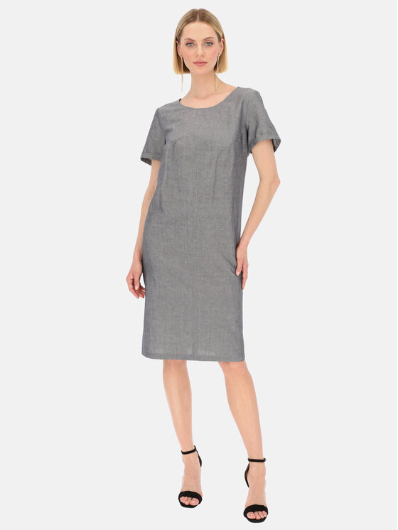 Potis & Verso Potis & Verso Sukienka letnia Rebeka Szary Regular Fit