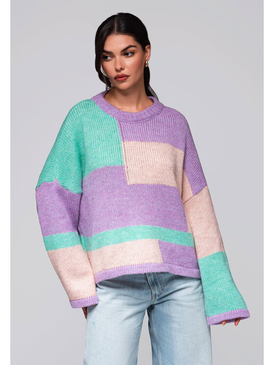 Ombre Ombre Sweter LW-SWSW-0108 Kolorowy Oversize
