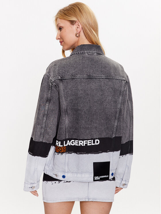 Karl Lagerfeld Jeans Karl Lagerfeld Jeans Дънково яке Paint Logo 231J1453 Сив Relaxed Fit