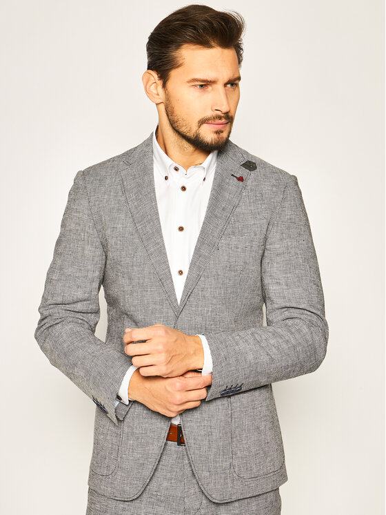 Giacca da abito 2732-00 Grigio Slim Fit