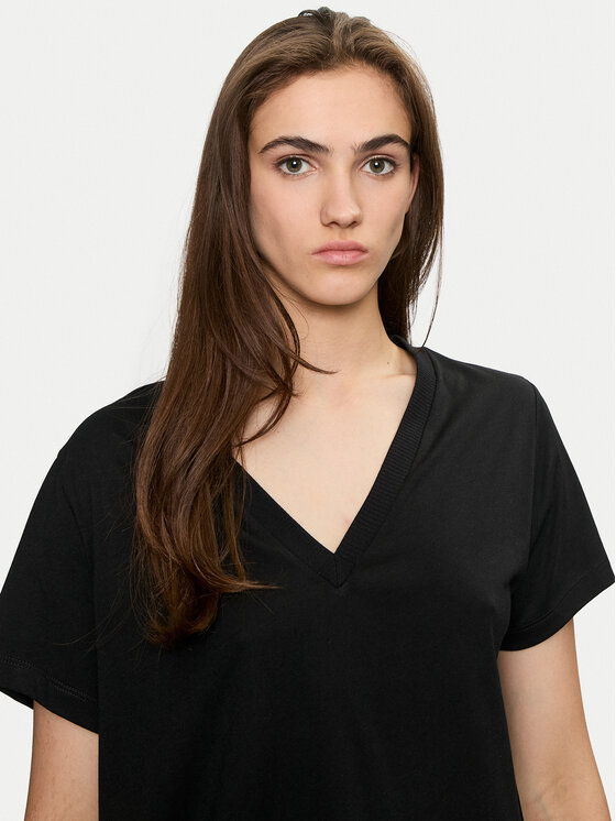 Sisley Sisley Majica 3QU4L400L Črna Regular Fit