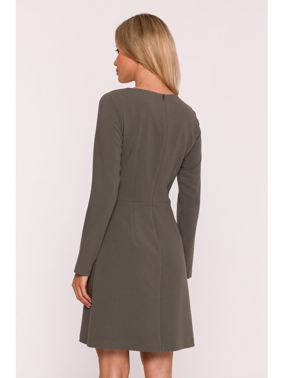 Stylove Stylove Sukienka wieczorowa S419 Khaki A-Line Fit